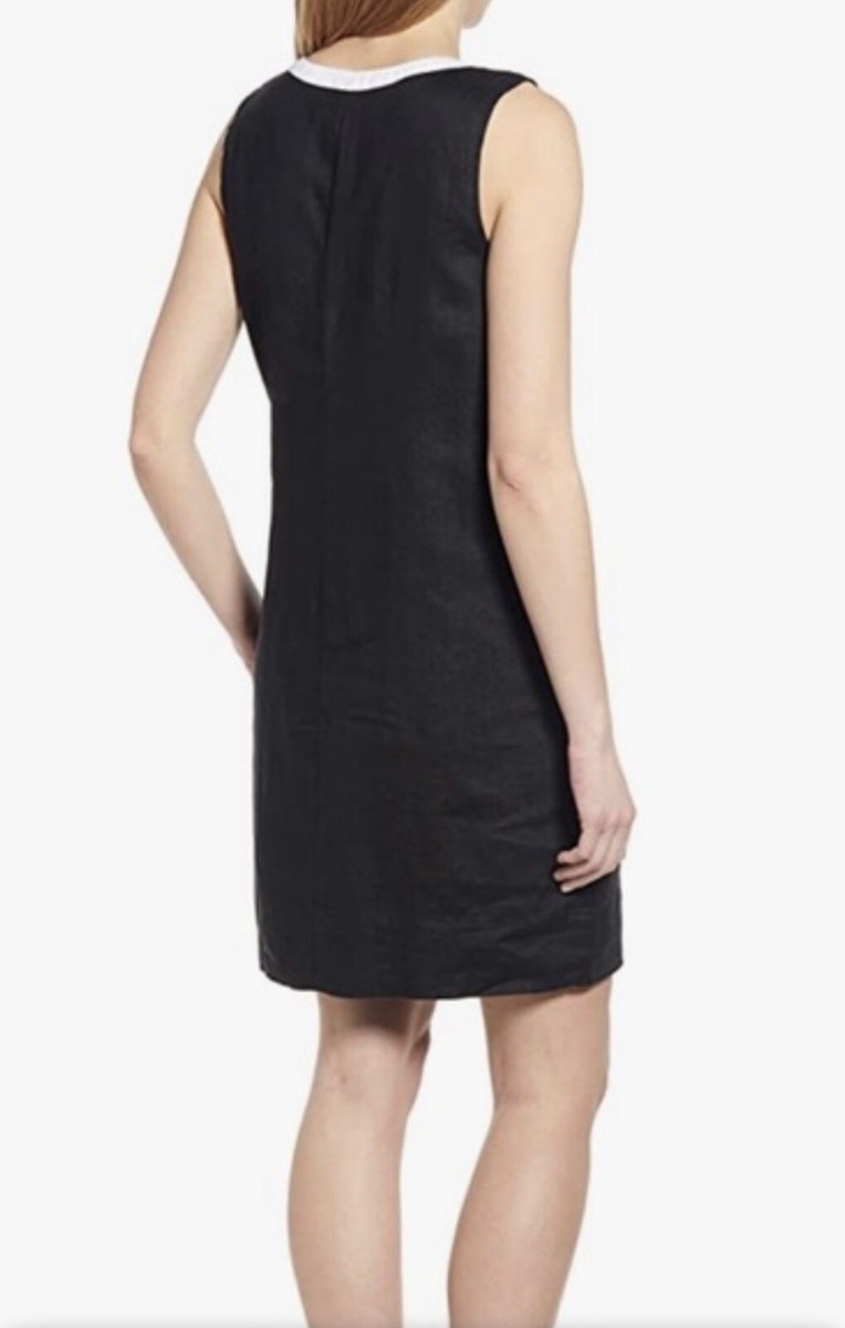 Tommy Bahama Women's Two Palms Embellished Linen Shift Dress - Black - Size S
