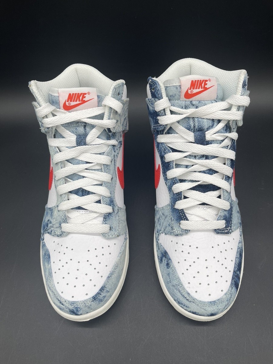 Nike Dunk High Women's 7.5 Multi-Color/Habanero Red-White