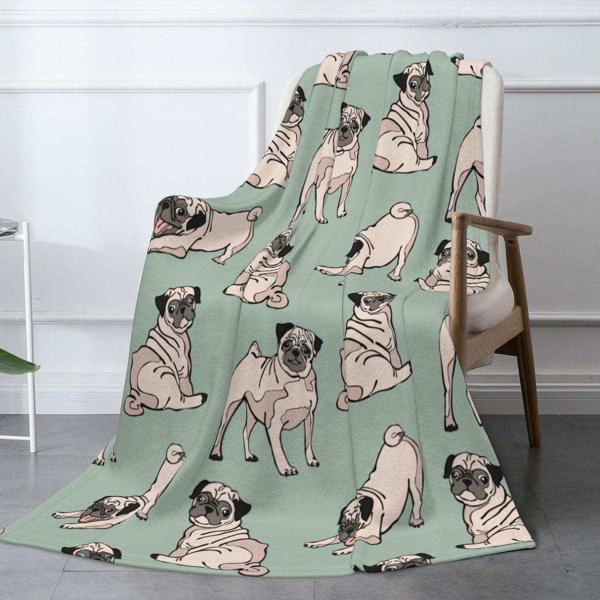 Cute Bull Dogs Pug Blanket for Couch Bed Throw Blanket 200*150cm