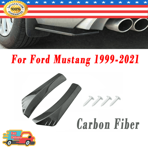 For Ford Mustang 1999-21 Carbon Fiber Rear Bumper Side Skirt Spoiler Lip NEW CT - Picture 1 of 6
