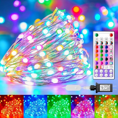 Water-Resistant Color Changing Fairy Lights - 200 LED String Lights with Remote