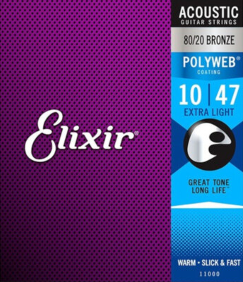 Elixir Polyweb - 80/20 Bronze - beschichtete Saiten für Westerngitarre