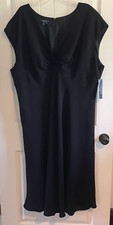 Vtg Chaps Plus Sz 24 Womens Black Dress Quiet Luxury  Shoulder Pads  RN41381 NWT