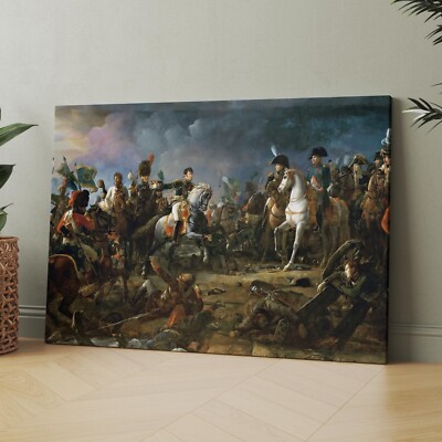 Napoleon Bonaparte, Battle of Austerlitz 1805 France 1800s Canvas Wall Art Print