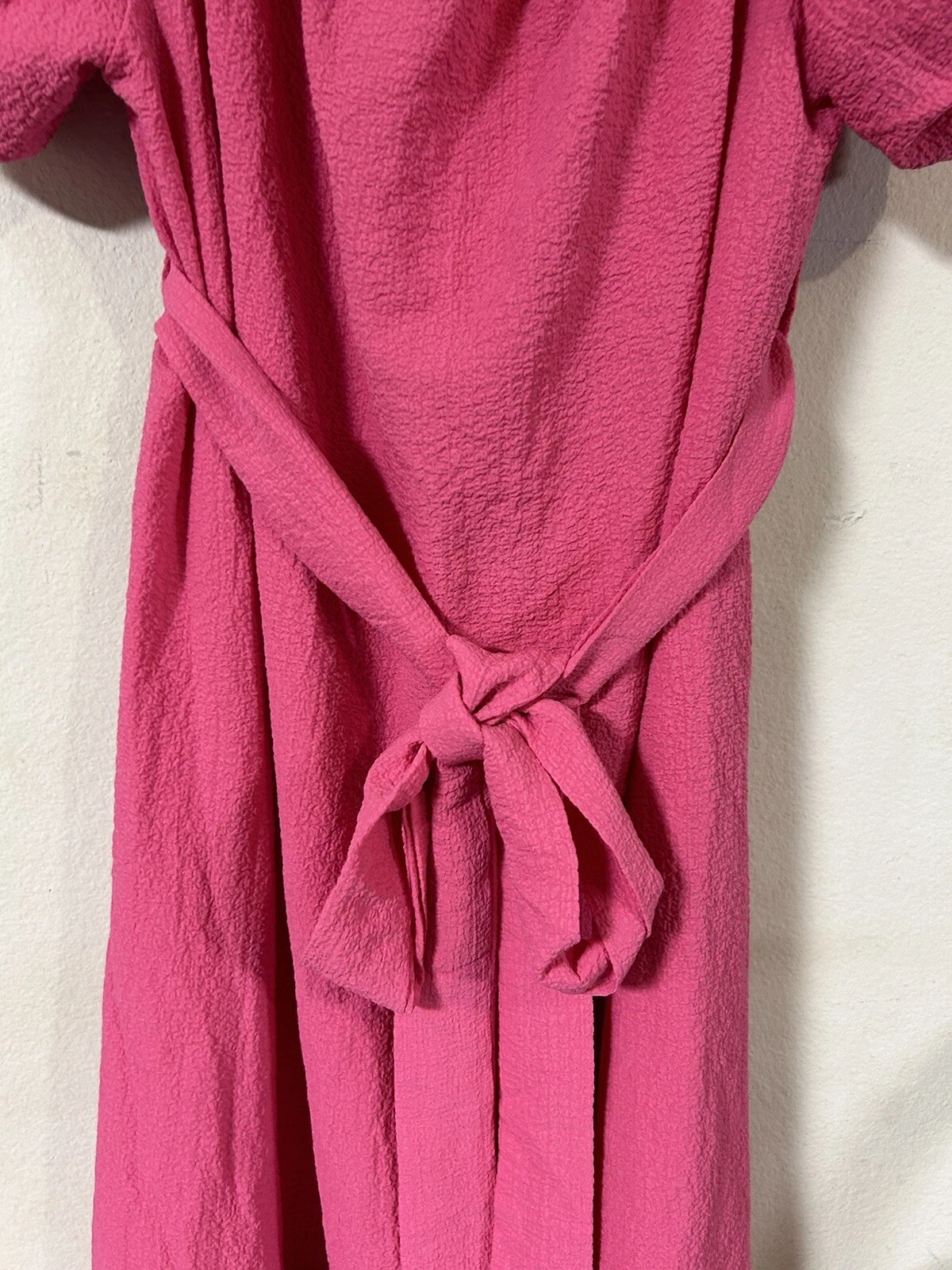 Abito donna shein 1x garza rosa manica a sbuffo fascia midi con cintura San Valentino