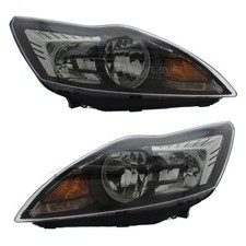Headlights Ford Focus Mk2 2008-2011 Black Inner Headlamps 1 Pair Left Right