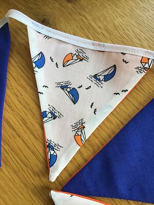 Handmade Bunting Sailing / Boating Anchor Buttons 2 Metre s 15 FLAGS
