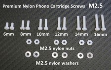 Premium NYLON Phono Cartridge Screw Set M2.5 Schrauben NON-Magnetic - NEW D2.5