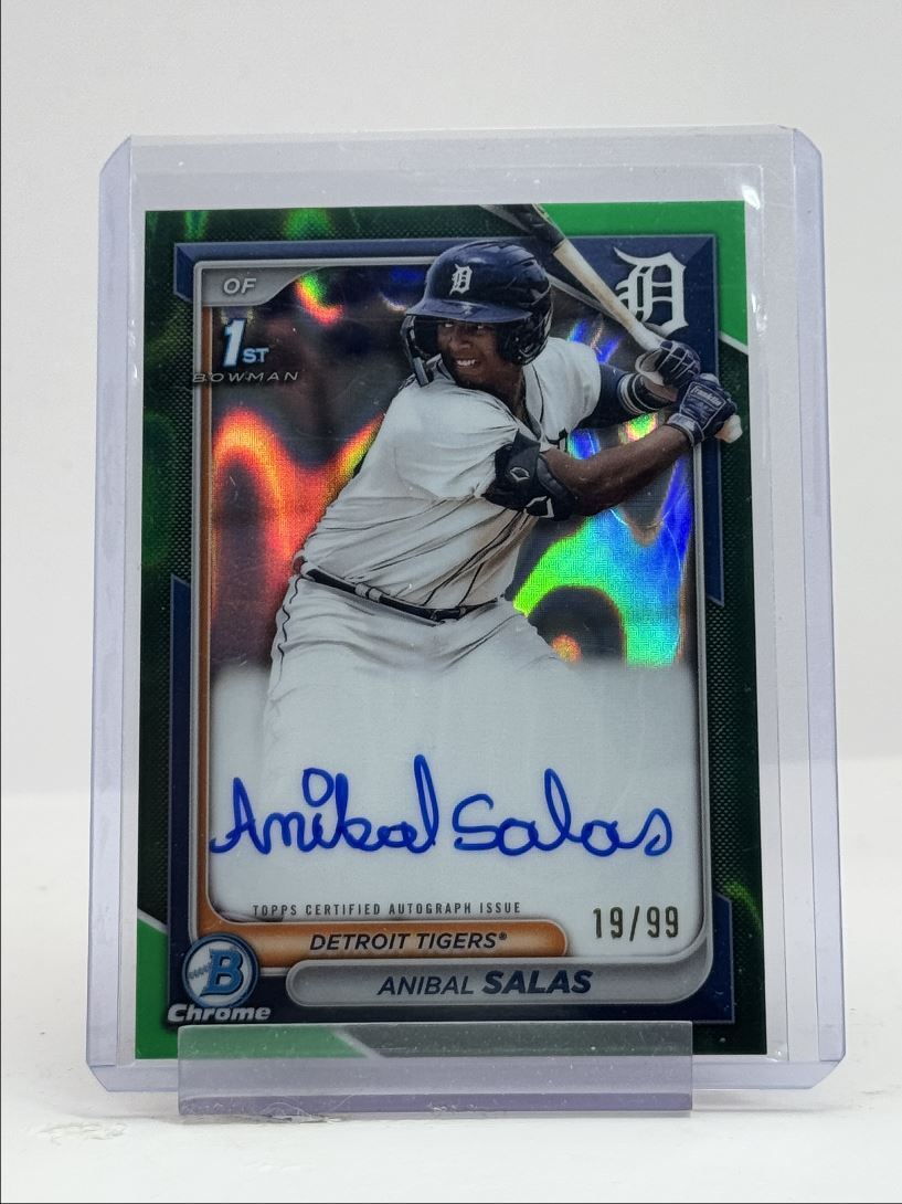 ANIBAL SALAS 2024 BOWMAN CHROME 1ST AUTOGRAPH GREEN LAVA AUTO /99 Q3599