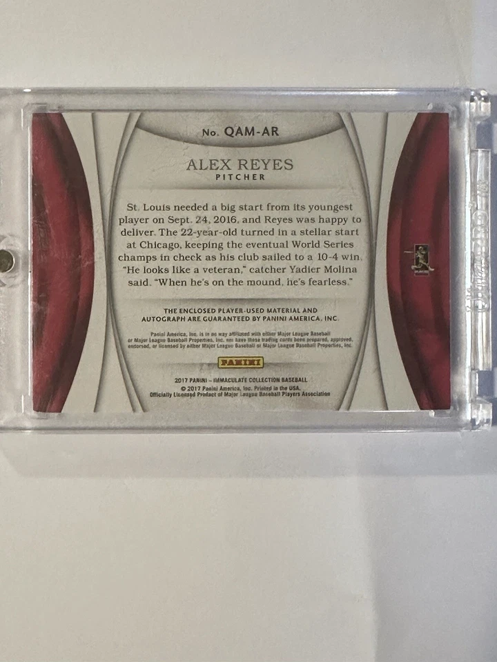 2017 Panini Immaculate l - Immaculate Quad #QAM-AR Alex Reyes /99 (AU, MEM, RC) - Image 2 of 2
