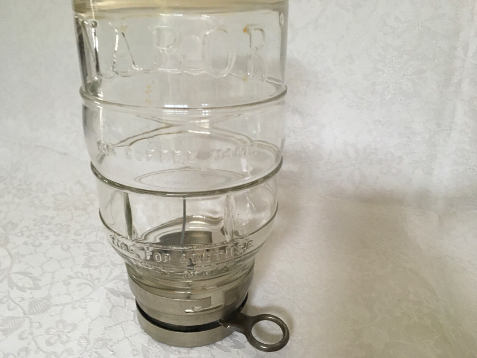 RARE Vintage 1930s Glass Wall Mount NABOB Coffee 8" Dispenser Hoosier