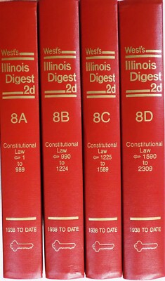 West's Illinois Digest 2nd 2022 Edition Volume 8A,8B,8C,+8D Hardcover 