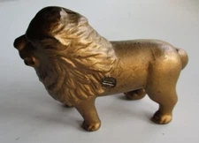 A C Williams Antique Cast Iron Lion Bank Right Side Tail Original Paint & Screw