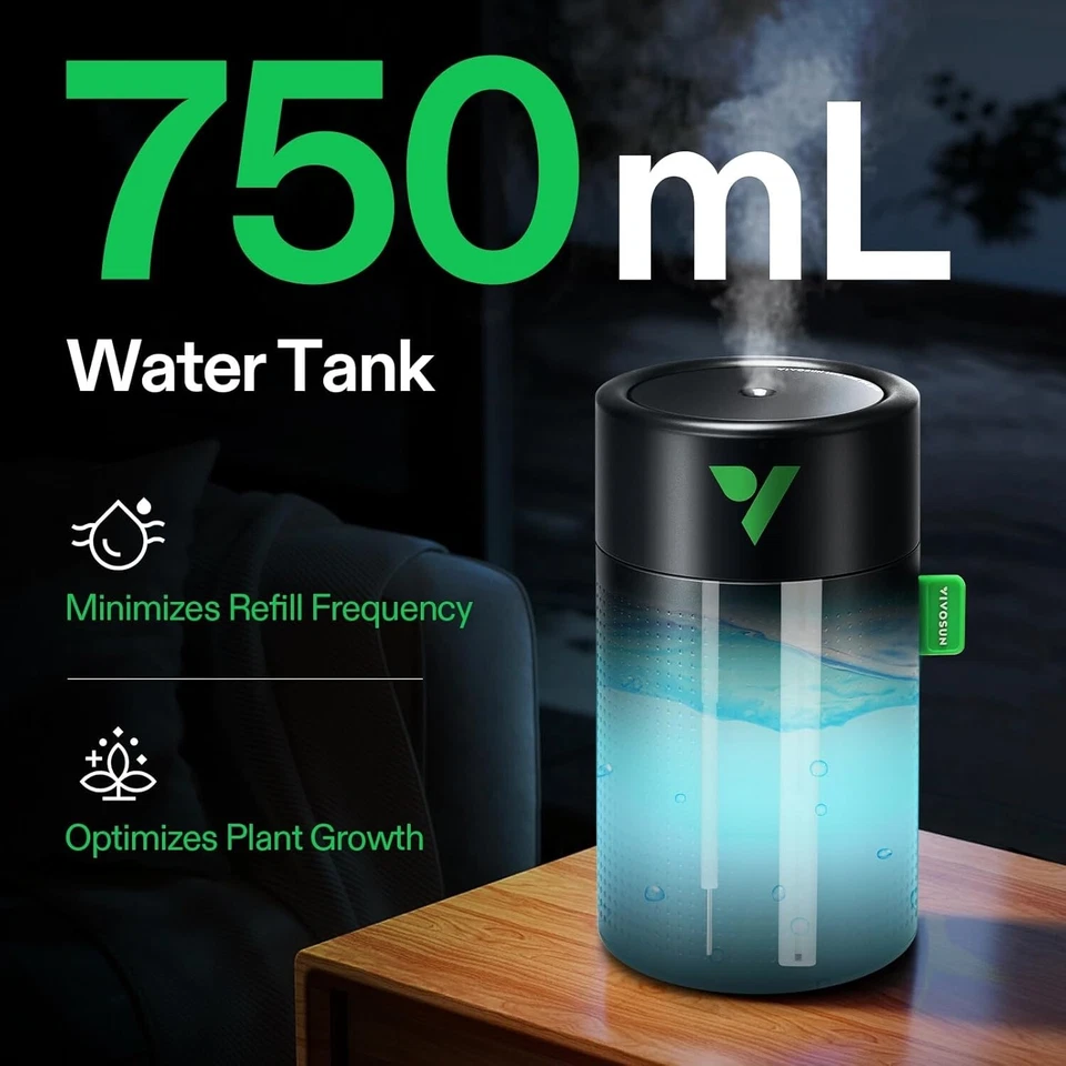 VIVOSUN AeroStream U075 750ml USB-Luftbefeuchter mit 2 Nebelmodi für VGrow - Bild 2 von 4