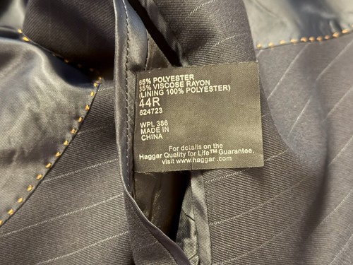 Traje Blazer Chaqueta A Rayas Haggar Para Hombre Talla 44 R Calidad Premium - Imagen 4 de 9