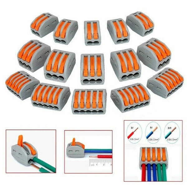 60Pcs Reusable 221 Electrical Connectors Wire Block Clamp Terminals Cable - Image 2 of 4
