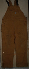 MINT Carhartt Brown Men's Loose Fit Firm Duck Insulated Bib Overall XLT 0R4393-M