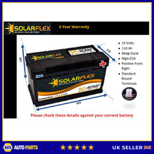 12V 110AH Leisure Battery Dual Purp. for Caravan Campervan Motorhome Low Height