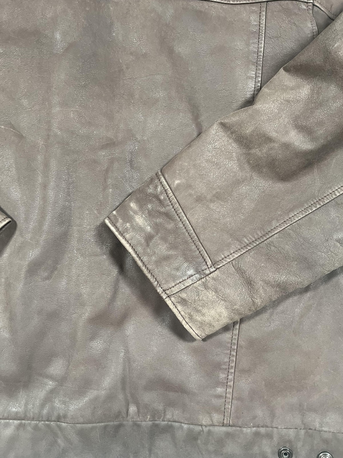 Towne London Fog Jacket Mens Large Brown Leather Bomber Zip Front Quilted Lined