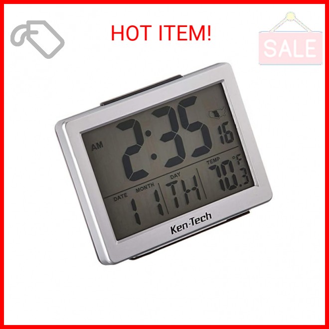 Sonnet Ken-Tech T-4652 Atomic Radio Controlled LCD A larm Clock, 1.5-Inch, Black
