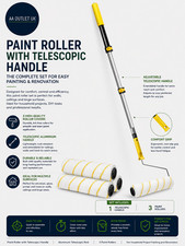 Paint Roller Telescopic Handle Aluminum Telescopic Rod 3 Paint Rollers Household