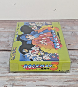 NOT A GAME CART Rockman 3 Family Cassette Famicom Box & Storage Case Cart