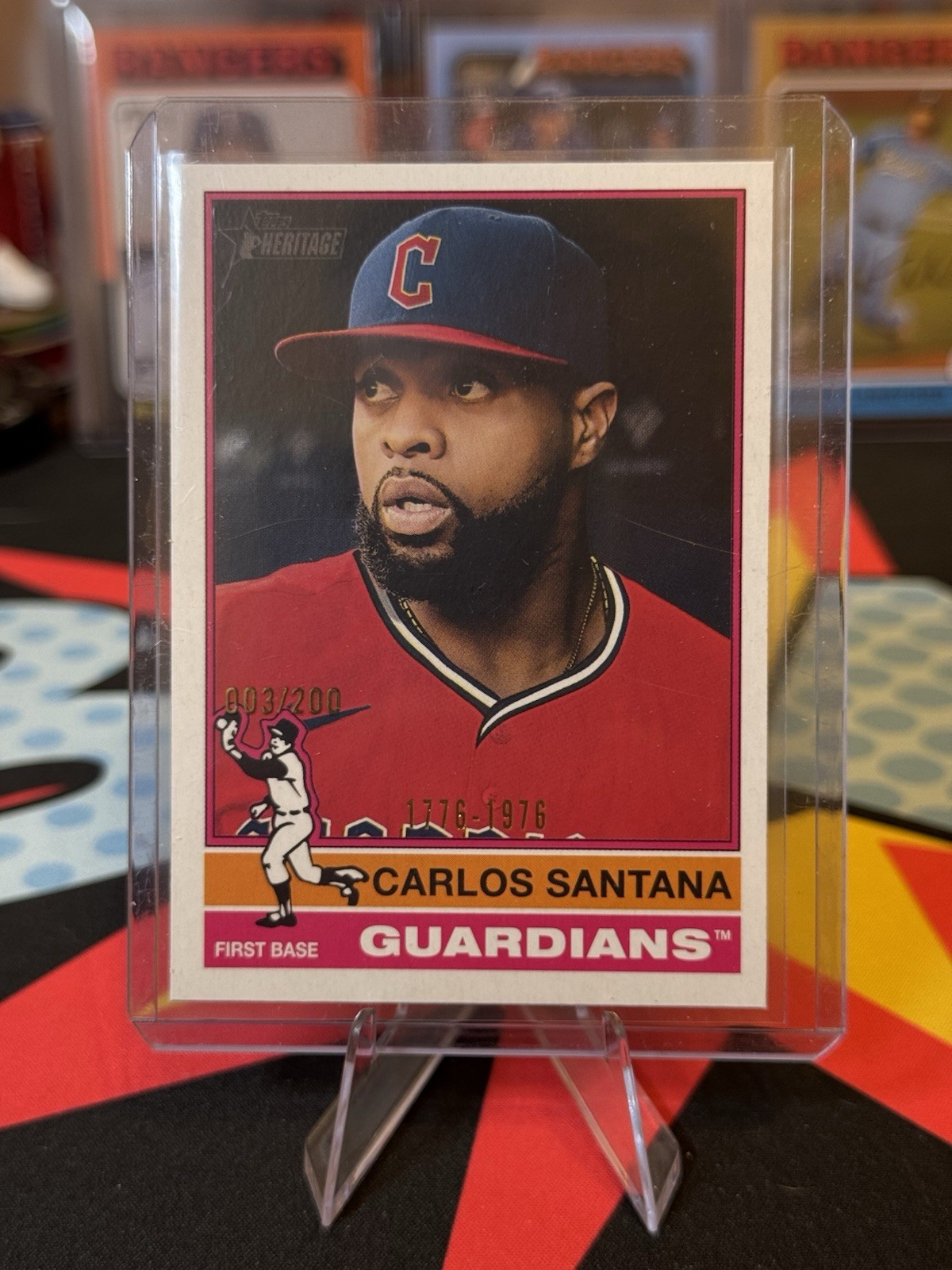 2025 Topps Heritage #233 Carlos Santana Bicentennial /200 Guardians