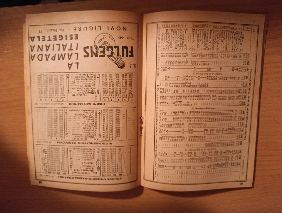 FERROVIE TRENO ORARIO REGIONALE EMILIA ROMAGNA SETT. 1941 FRATELLI POZZO TORINO - Immagine 4 di 4