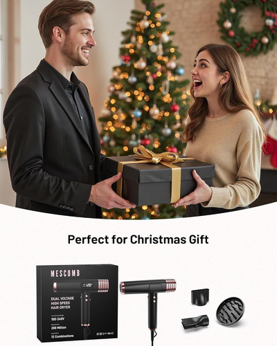 Dual Voltage Ionic Hair Dryer with Diffuser - 1875W High-Speed Blow White