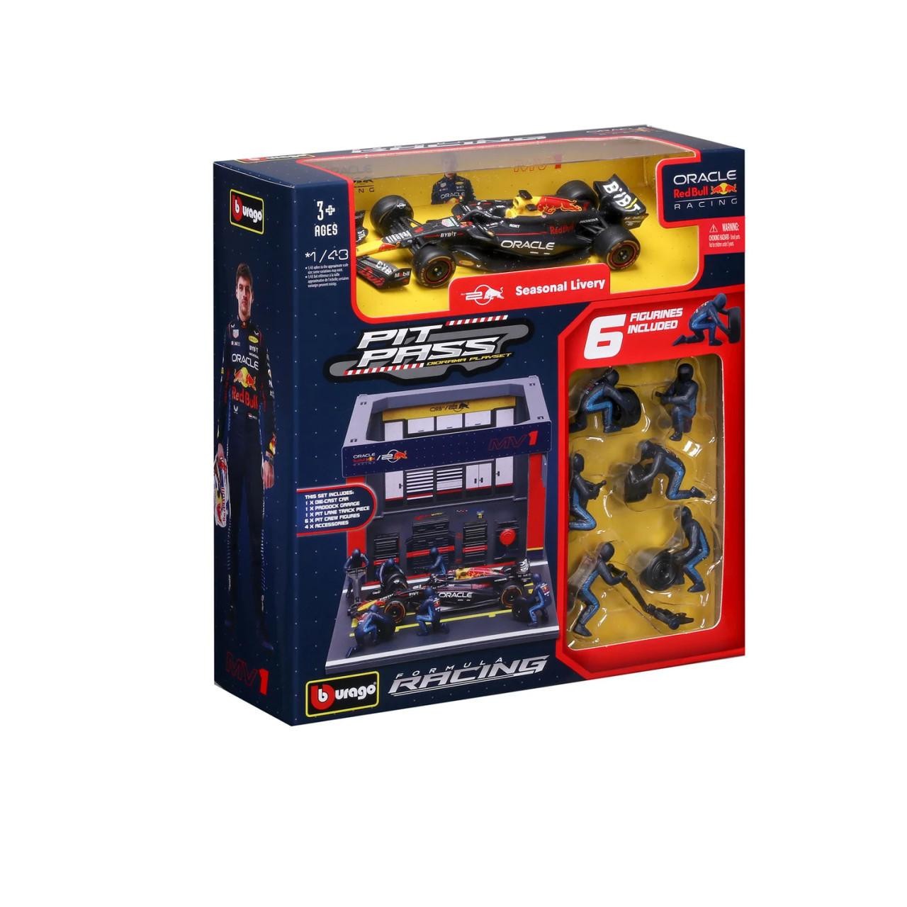 1:43 Bburago B18-38453V Max Verstappen Red Bull RB20 Pit Pass 2024