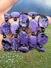 Stunning Charoite Polished Oval Bracelets 40 Grams AA Grade