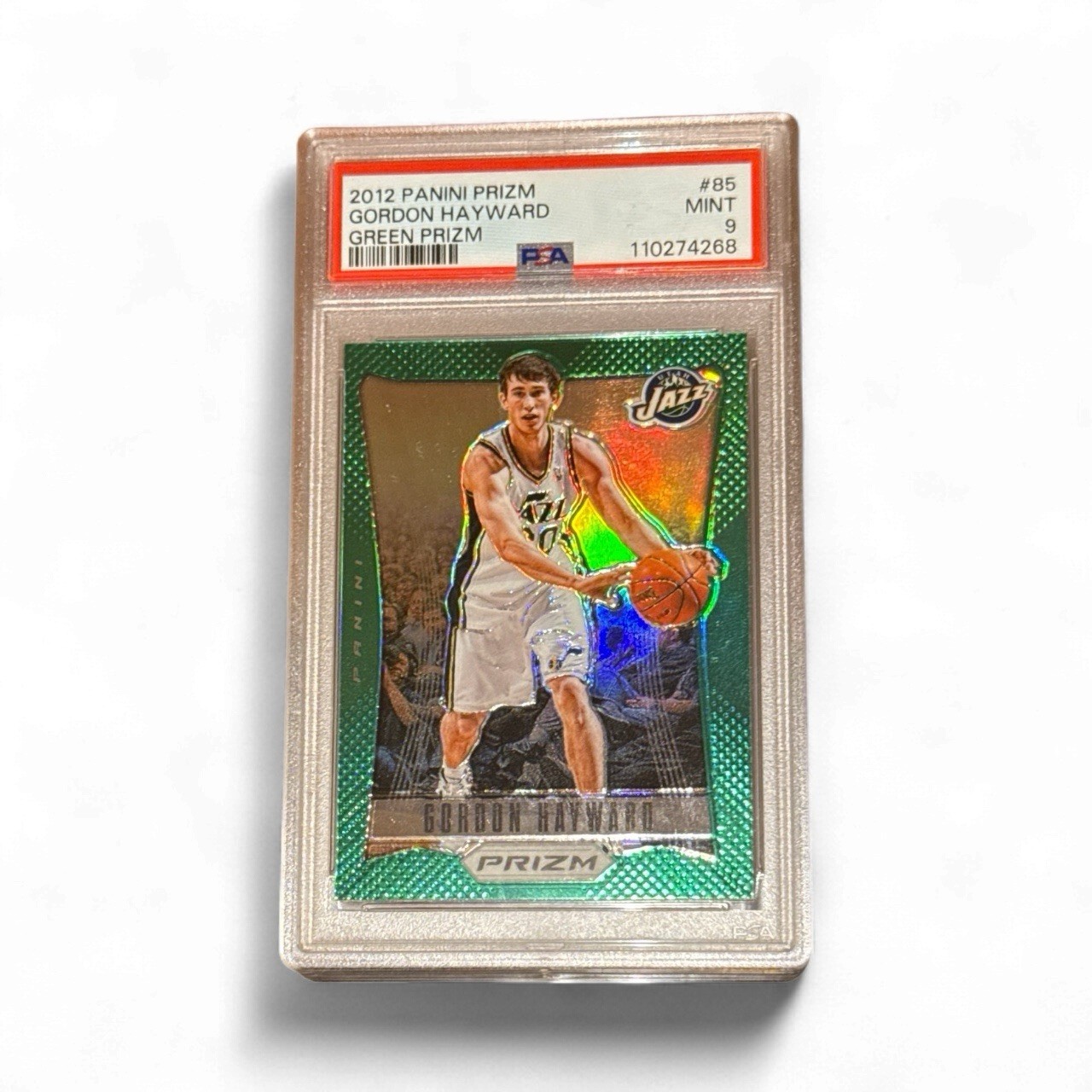 2012-13 Panini Prizm Gordon Hayward Green Prizm PSA 9 1st Year Prizm