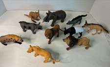 A lot of 10 mixed zoo animals lion, rhino, kangaroo elephant etc