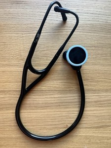 eko 500 core digital stethoscope black tubing w light blue screen protector