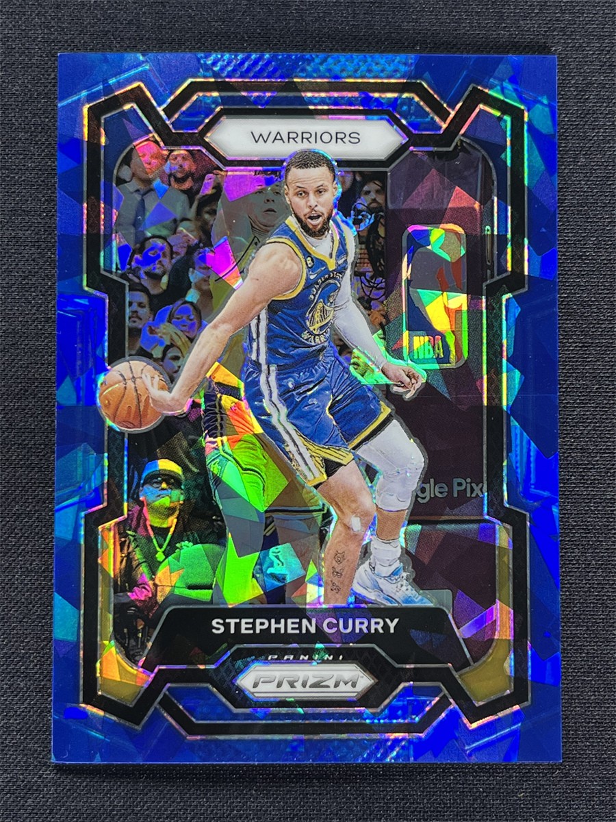 2023-24 Panini Prizm Stephen Curry #119 Blue Cracked Ice Prizm Warriors /125