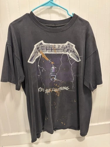 Vintage Metallica Band T-Shirt XL 1989 Ride the Lightning 80 1980s vintage concert t-shirt, vintage, size XL, single stitch, B+ condition