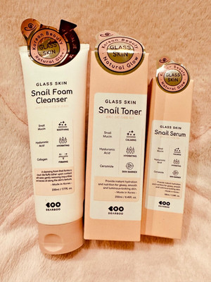 DEARBOO (K-Beauty) Glass Skin - Snail Foam Cleanser, Toner & Serum Set (3 pcs)