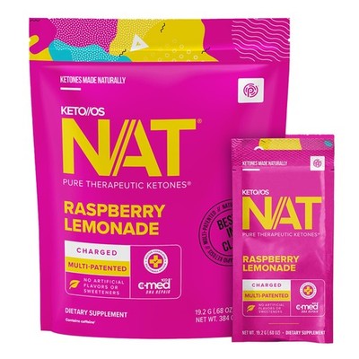 Keto//OS NAT  Raspberry Lemonade   Charged  Supplement for Men and Women 20 C...