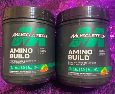 2-Pack MuscleTech BCAA Powder -Men & Women Strawberry Watermelon Boosts Strength