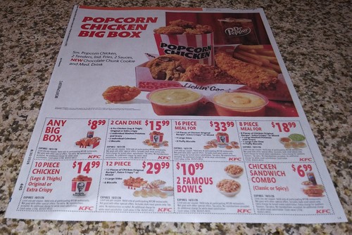 Kentucky Fried Chicken (KFC) Coupons - Expiration 10/31/26 (no tracking #)