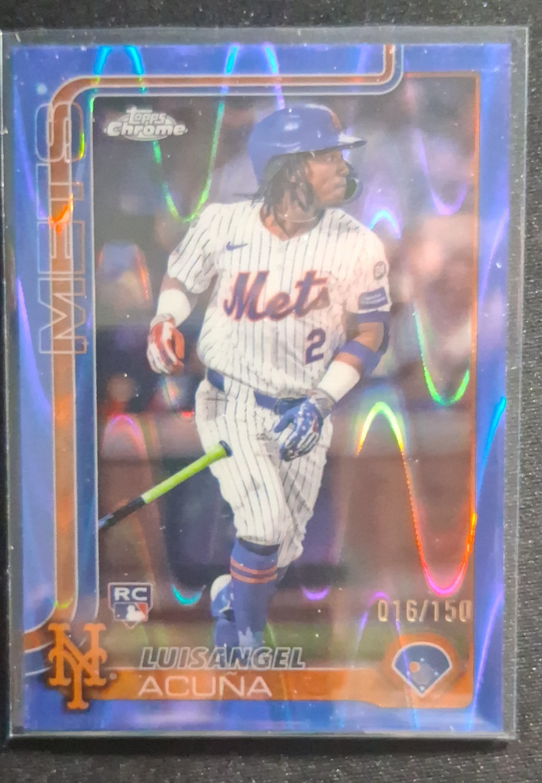 2025 Topps Chrome - Luisangel Acuna #56 Blue Lava Refractor /150 (RC)