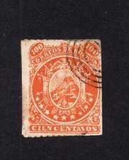 Sello Bolivia 1868 Mi#11 usado CV=65$