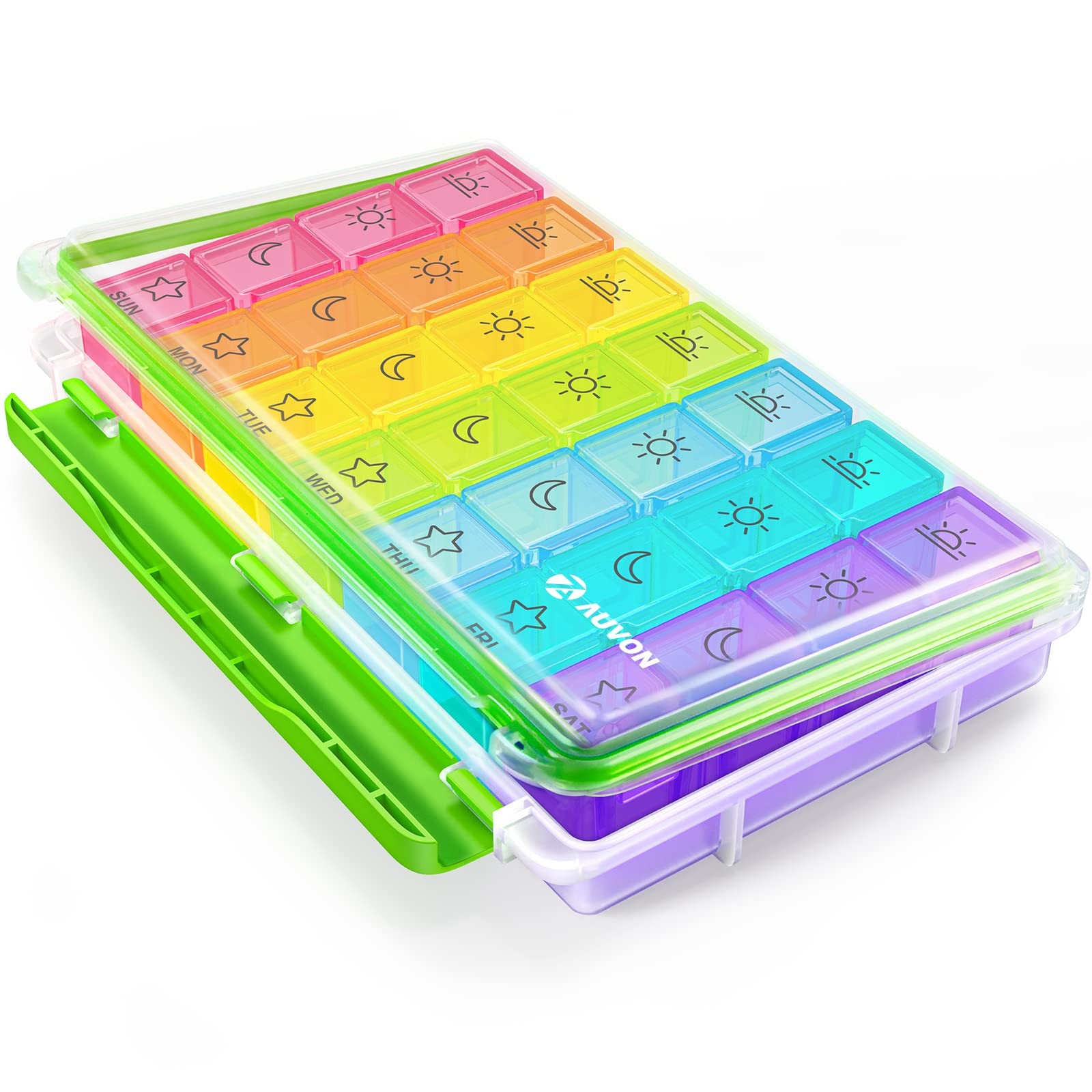 7 Day Pill Organizer, Weekly Pill Box with 28 Large Compartments for Medicine