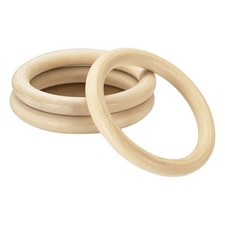 3Pcs Natural Wood Rings, 125mm/4.7inch Unfinished Smooth Circles 15mm Thick 