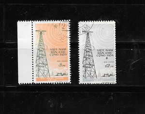 VIETNAM DR SC#100-1 1959 RADIO TOWERS CTO USED OLD VINTAGE COMMEMORATIVE SET