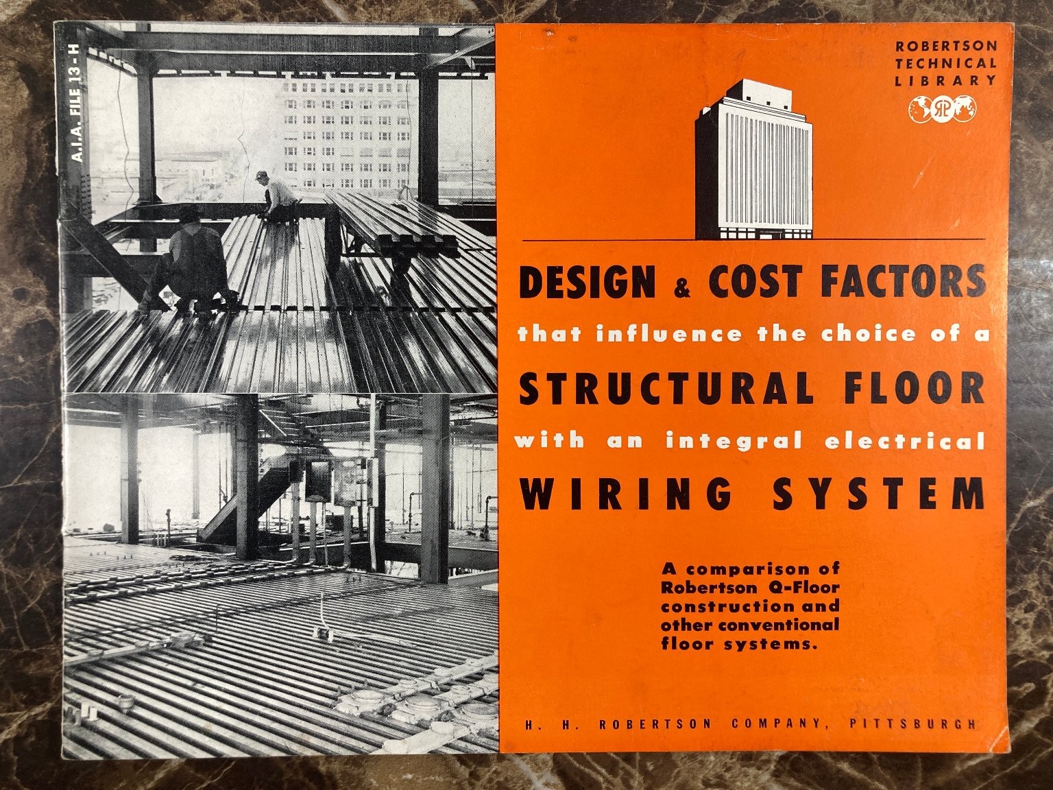 1953 H. H. Robertson Q-Floor Structural Electrical Wiring Construction Brochure
