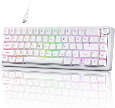 TMKB T68E Gaming Tastatur, 60% Prozent Mechanische Tastatur，Gasket-Struktur Mit