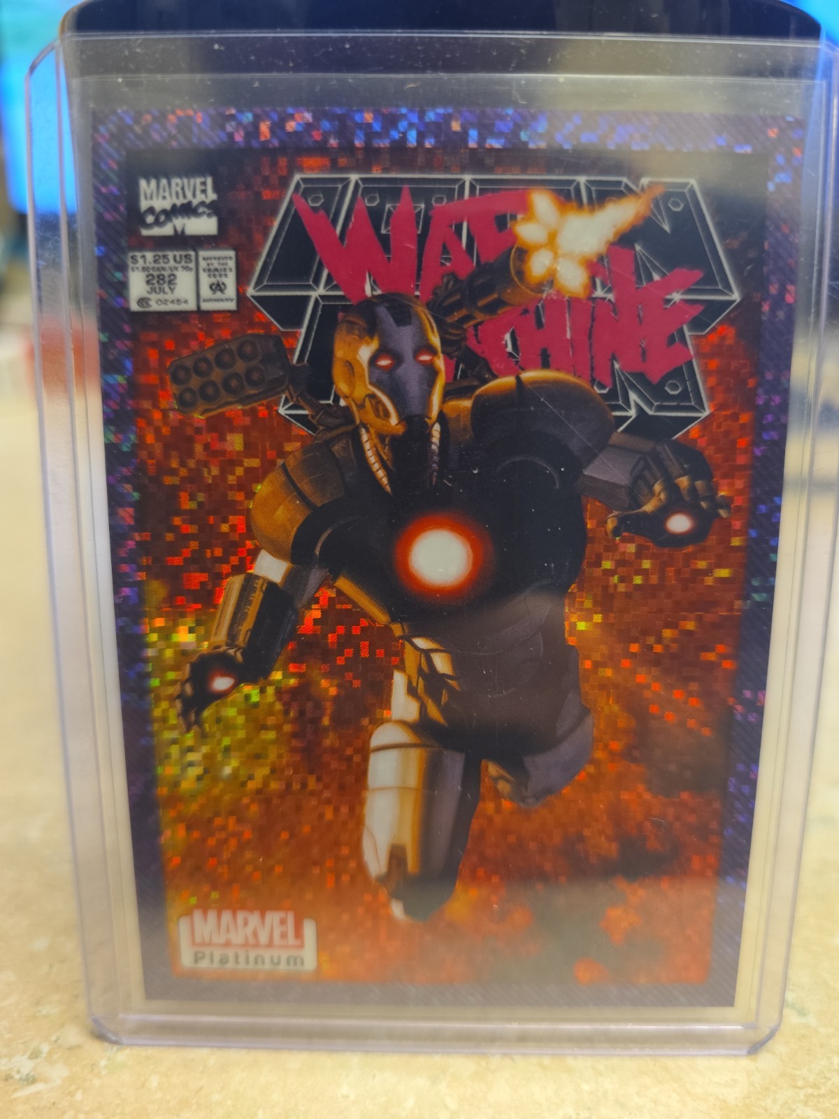 2023 Upper Deck Marvel Platinum Cover Variant Purple Pixels 2/35 War Machine 