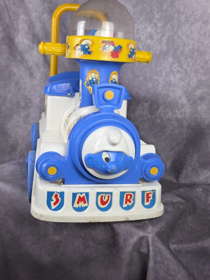 1982 Coleco Smurf-A-Poppin Ride On Train Toy Working Vintage Smurfs Peyo - Image 4 of 4