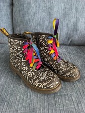Dr. Martens Black Script J Youth Size 2 Combat Boots Ankle Boot 1460